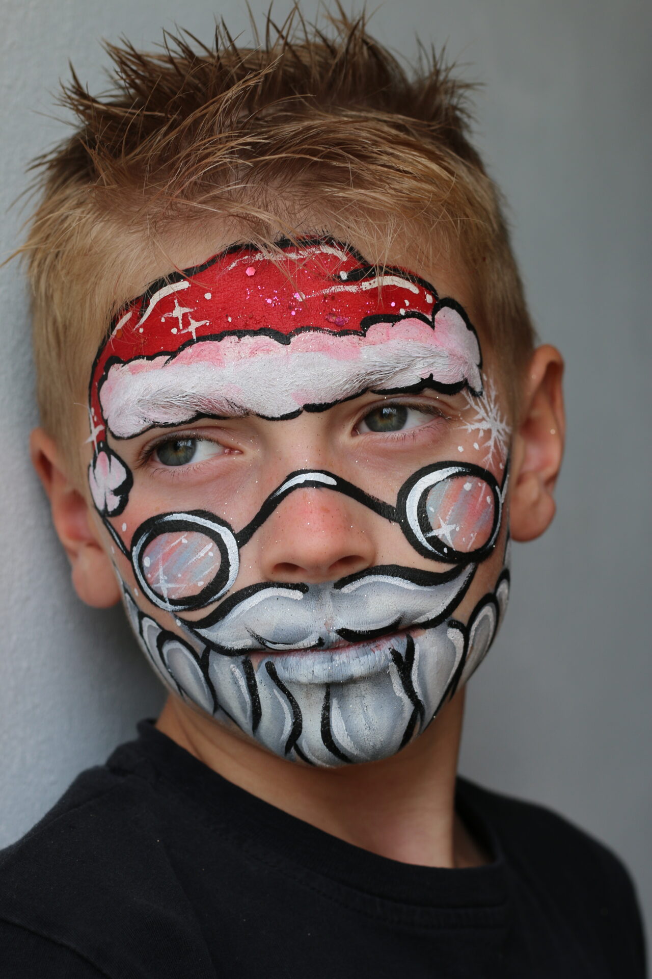 Photo du maquillage du Père Noël, modèle proposé durant la formation de face painting (maquillage enfant) spéciale Noël les 27 et 28 octobre 2025 à Melun