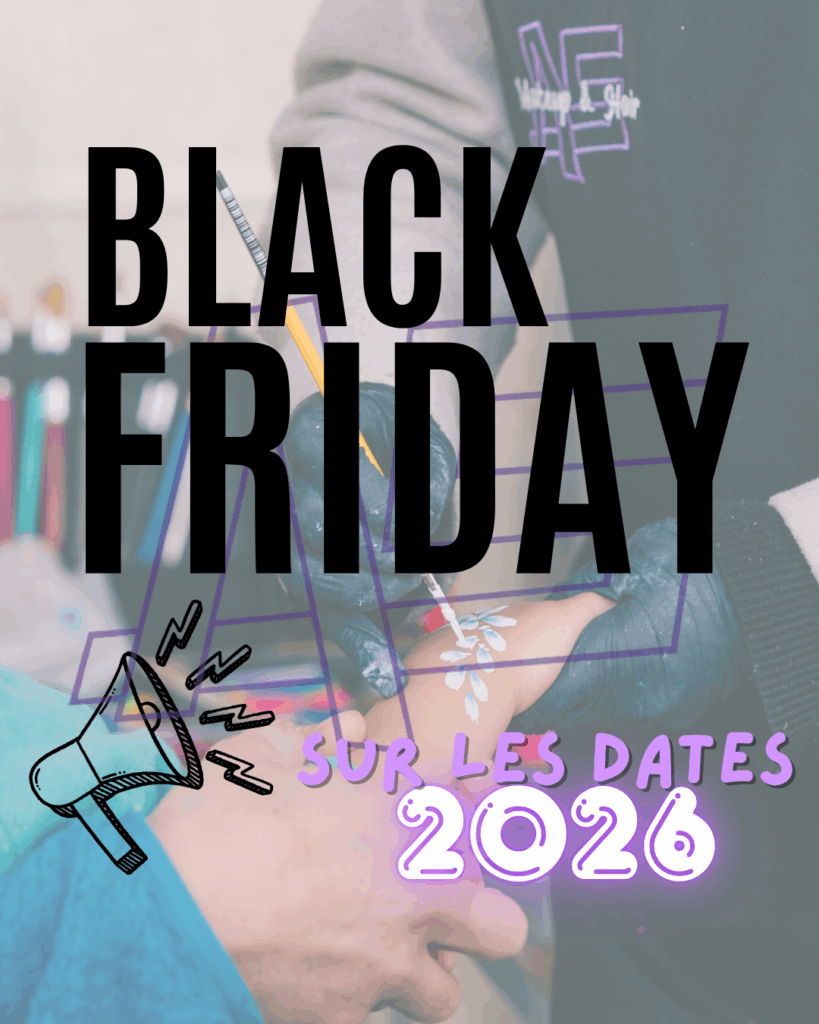 Offre Black Friday, -100€ sur les dates de formations de face painting de 2026